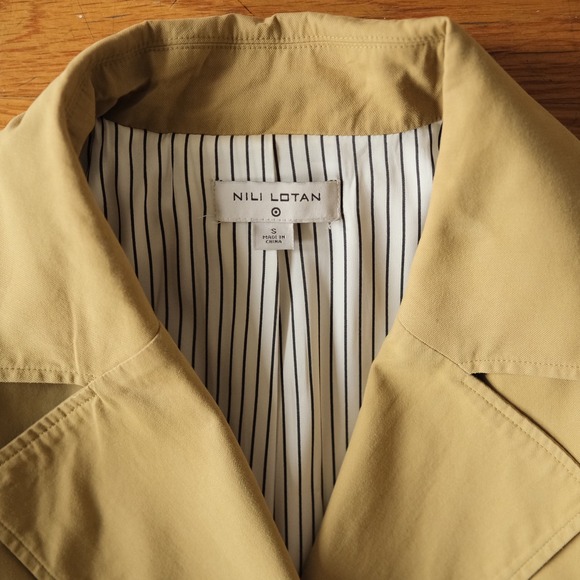 Nili Lotan Trench Coat Women Tan Belted Double Breasted Classic Small Outerwear - Picture 3 of 8